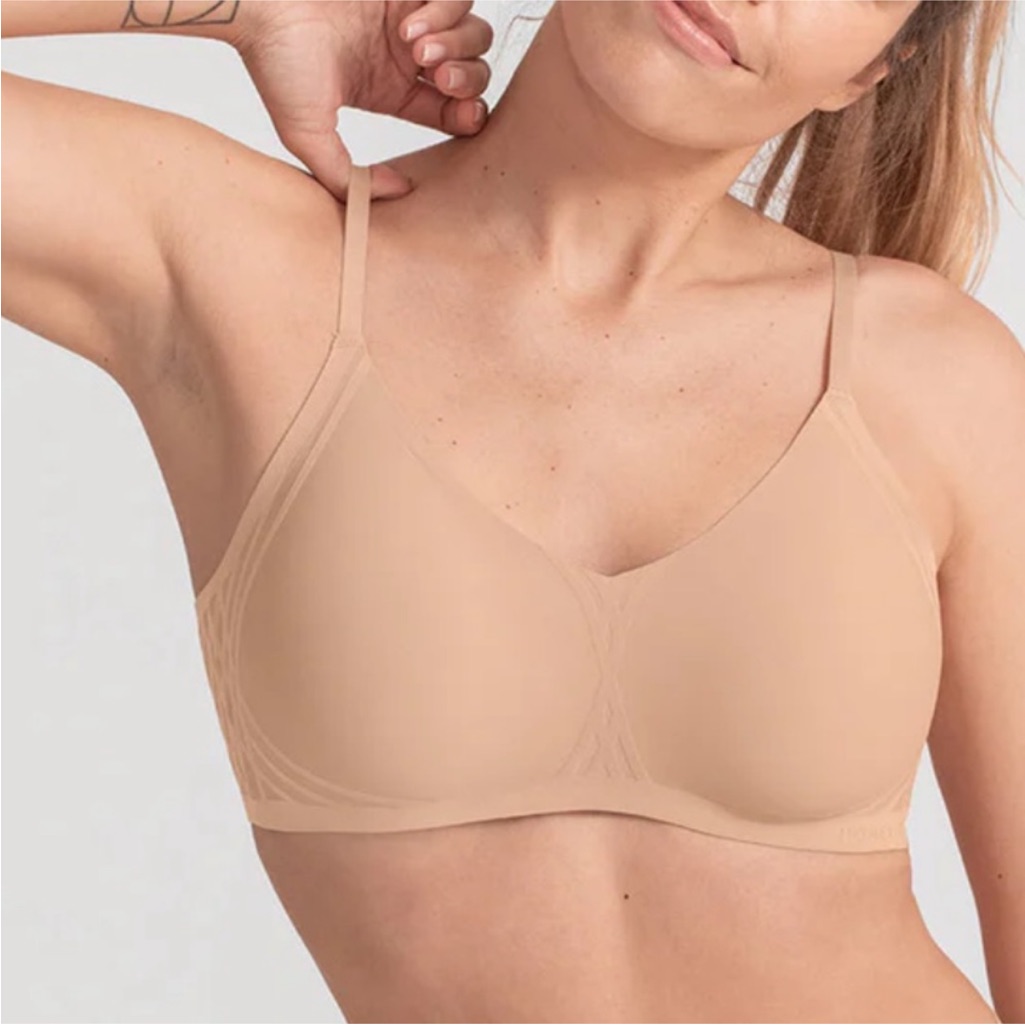 Honeylove Silhouette Bra In Sand Sz L Euc